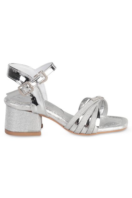Cross-Strapped Stoned 26- Evening Dress Shoes - Gray