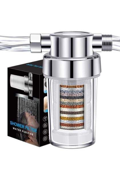 Clear Shower Filter, Hard Water & Chlorine Removal, High Output, Universal Fit