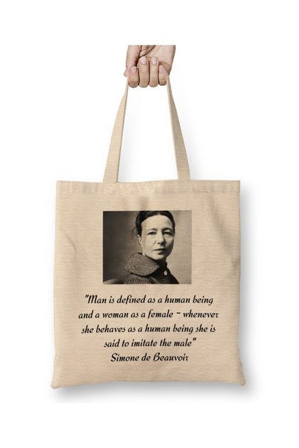 Simone De Beauvoir Tote Bag Long Handle