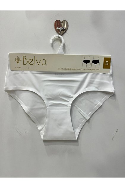 Women's Laser Cut Seamless Non-Marking Hipster White Panties