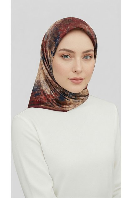 ZARAFET DESENLİ RAYON EŞARP - BORDO