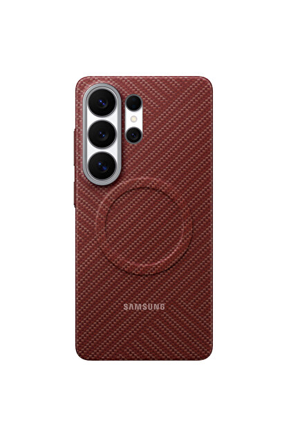 Galaxy S26 Ultra - Capac protectie spate Carbon Magnet Case, Rosu Coral