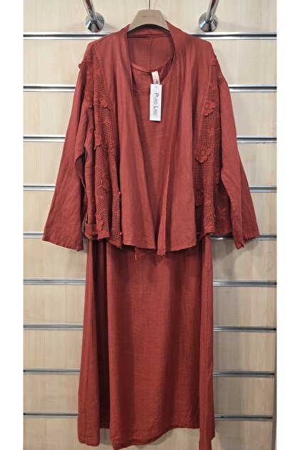 knee length dresses for ladies Linen jacket & dress set