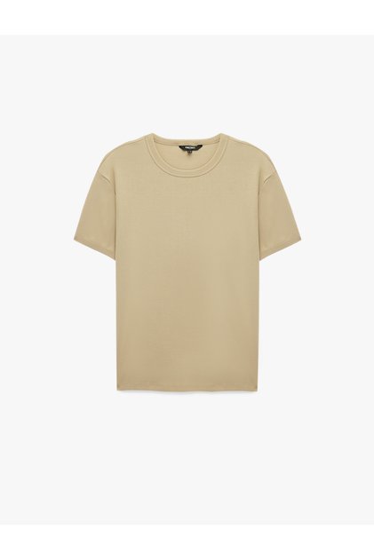 Kısa Kollu Bisiklet Yaka Pamuklu Slim Fit Tişört