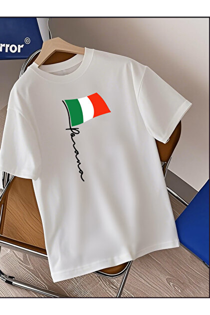 Italy printed oversize women/men unisex white t-shirt