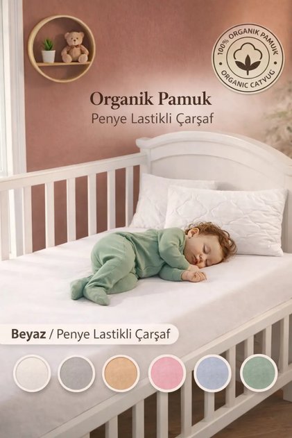 100% Combed Cotton, Elastic Baby Bed Sheet, Organic Cotton, Mother's Side, Park Crib Sheet