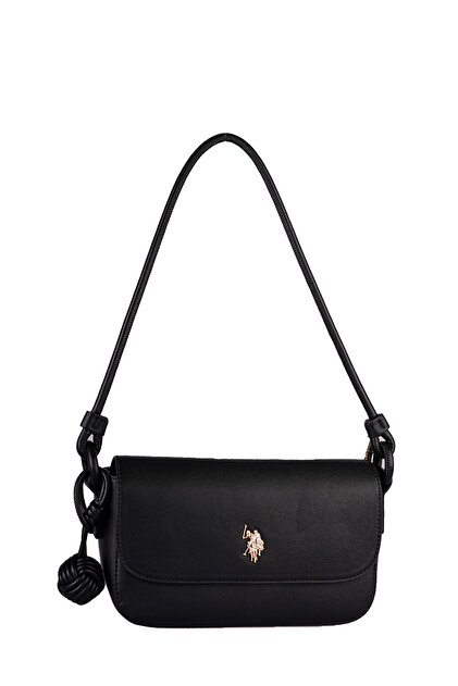 U.S. Polo Assn., Geantă cu clapetă, NEGRU, cu logo, pentru femei