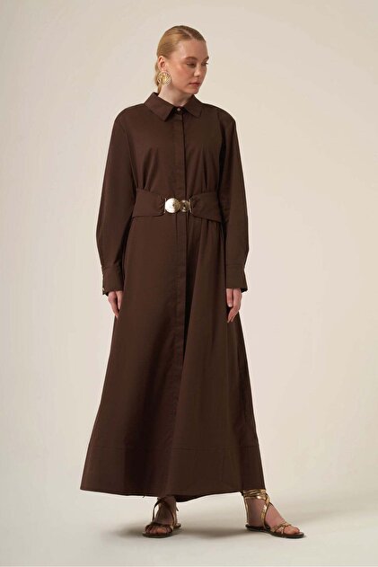 Women's Cotton Dress Brown 31350
