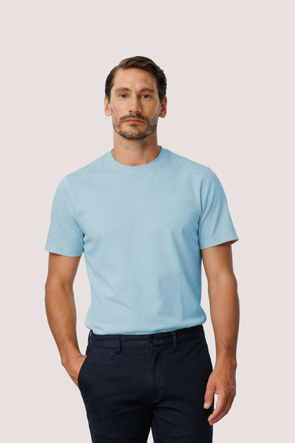 Blue 100% Cotton Men's T-Shirt – Crew Neck