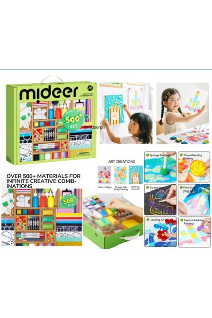 Set de Arta si Creatie pentru copii, cu 500 de piese, Kit Pictura Complet si Accesorii