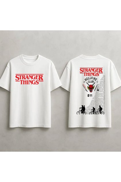 Stranger Things Printed Unisex 100% Cotton Pack Oversized T-Shirts