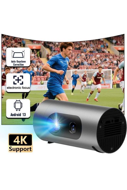 Smart Android 13 Projector with 400 ANSI Lumens | Auto Focus & Keystone | Native 1080P Full HD & 4K Support | WiFi 6 & Quad-Core