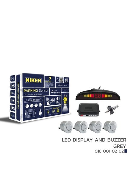 Park Sensörü Led Ekran Ses İkazlı 22 mm Gri