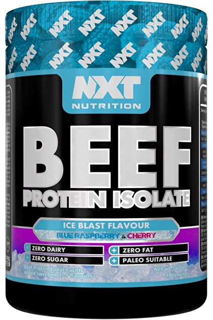 بيف بروتين ايزوليت من نكست نكهة ايس بلاست توت ازرق مع كرز 540جم - Beef Protein