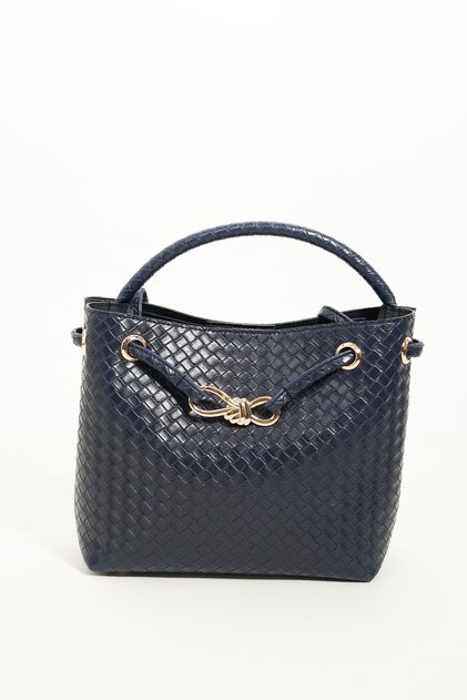 Women's Venty Navy Blue Color Gold Buckle Hand and Shoulder Bag