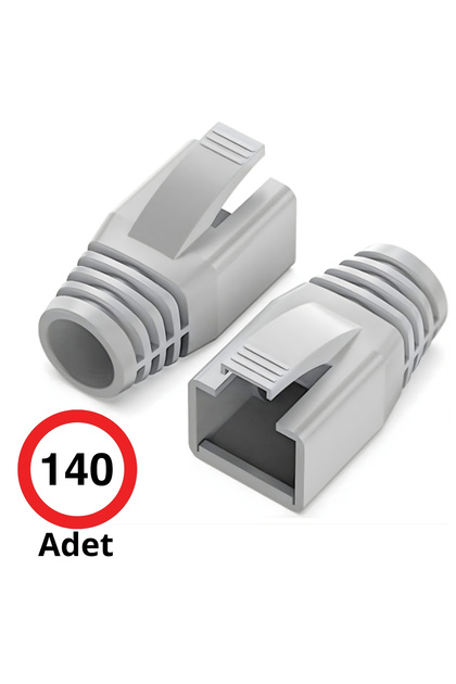 M108Kb Ethernet Rj45 Sheath Boot Network Cable Protector Gray-140 Pieces