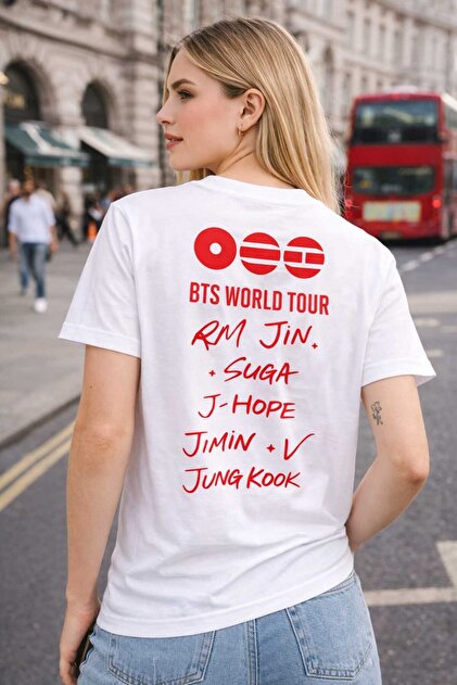 puolikuu Arirang World Tour Bts Printed Oversize Tshirt- Trendyol