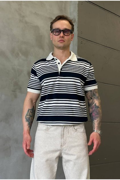 Striped Premium Polo Collar