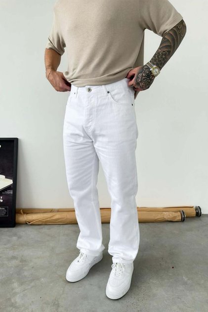 White Basic Baggy Pants