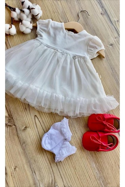Tulle Skirt Dress Baby - Ecru