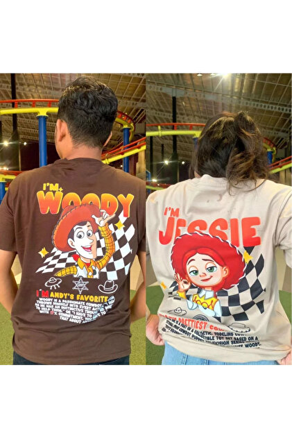 main story Tシャツ　2y 2枚セット darkopia Unisex Toy Story Sevgili Çift Kombini Tasarım Oversize T