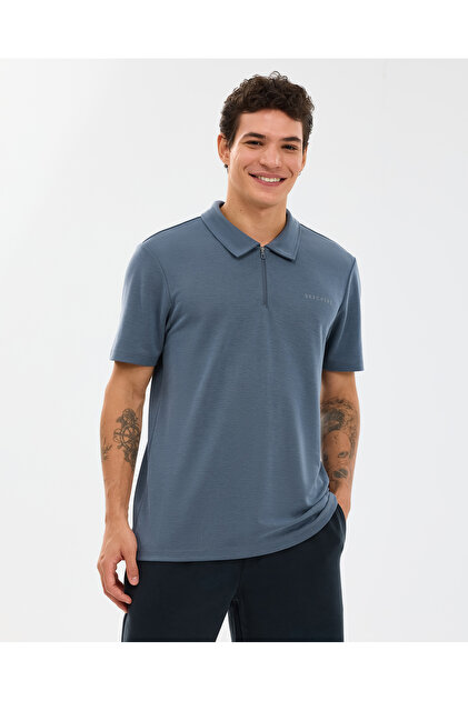 Skechers M Regular Fit Polo Erkek Haki Polo Yaka Tshirt S2610080