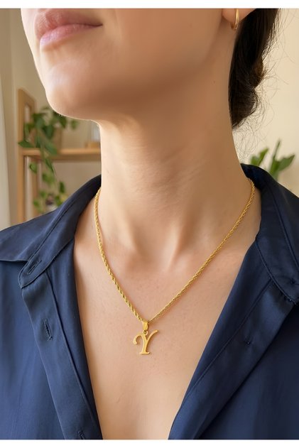 Women's Twisted Chain Y Letter Steel Necklace Does Not Tarnish