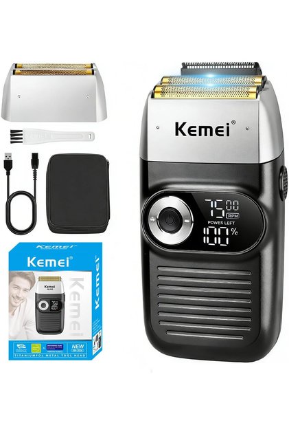 Men’s Shaver Rechargeable Beard Trimmer Titanium Foil Cordless Razor