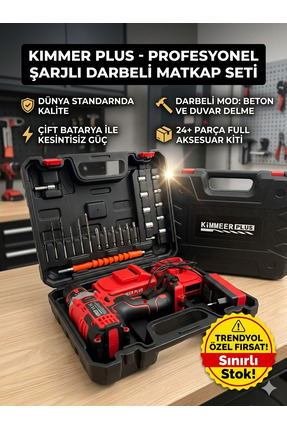 KIMMERPLUS 5'li set MATKAP+HİLTİ+SPRAL+SOMUN SIKMA+DAL BUDAMA