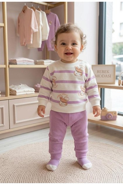 Rabbit Printed 2-Piece Baby Set
