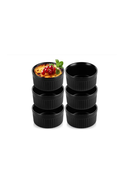Set de 6 ramekin-uri negre, 8.5x4.5 cm