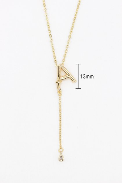 Steel Letter a Pendant with Polar Star and Drop Stone