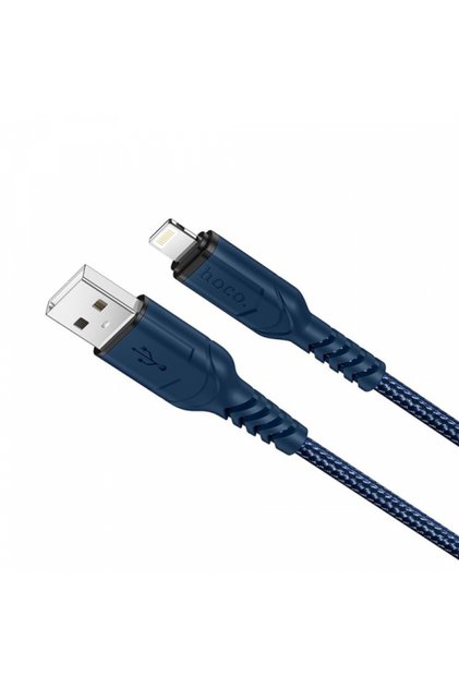 Кабел за данни и зареждане USB-A - Lightning X59 Victory, 18W, 1 м, син