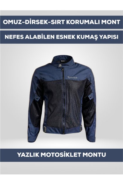 Navy Blue Summer Mesh Motorcycle Jacket Breathable Lightweight Jacket