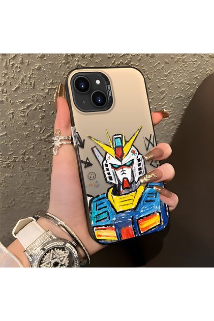 iPhone 15 Compatible Stylish Male-Type Robot Pattern Protective Case