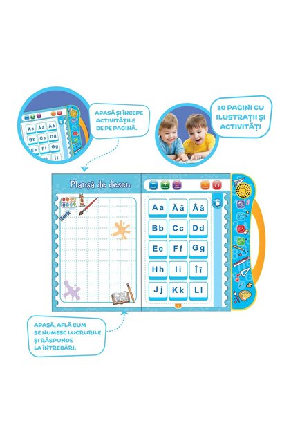 Carticica interactiva, Minibo, 10 pagini cu ilustratii si activitati
