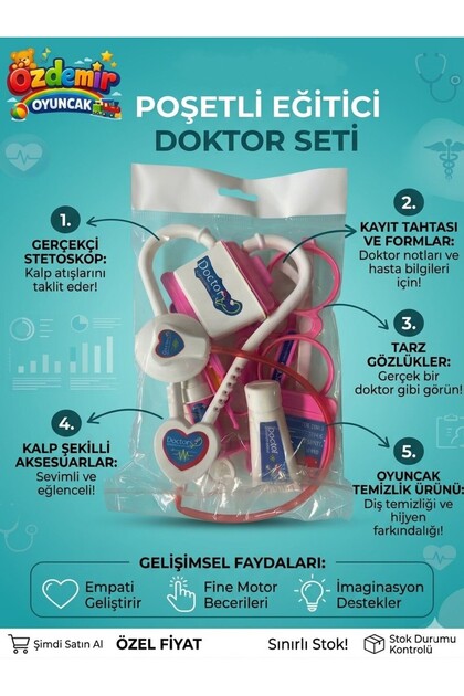 Deto４箱セット ÖZDEMİR OYUNCAK Poşetli Doktor Seti Oyuncak – , Kolay Taşınır
