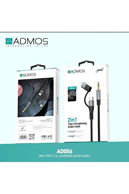 AD056 2-in-1 USB-C and Lightning to 3.5mm Aux Audio Cable