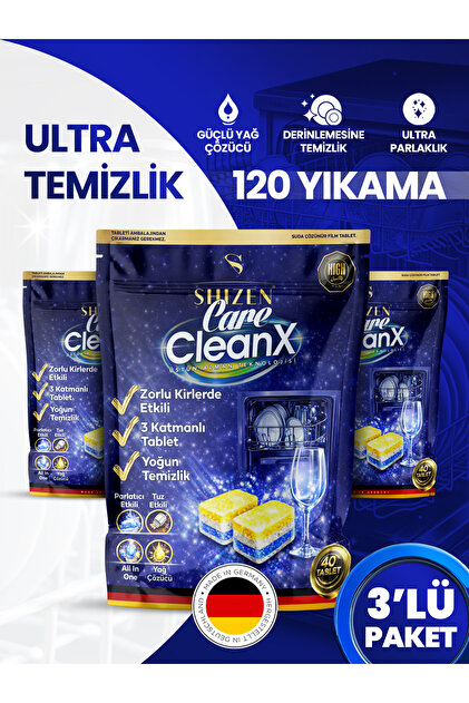 Shizen Kozmetik Shizen Care Cleanx Bulaşık Tableti 3'lü Paket