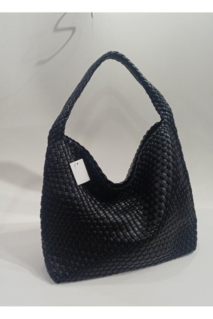 botte büyük boy gerçek örme deri byn hobo bag