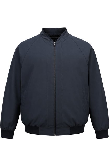 Plus Size Cotton Seasonal Coat with Bomber Collar - Comfortable Fit