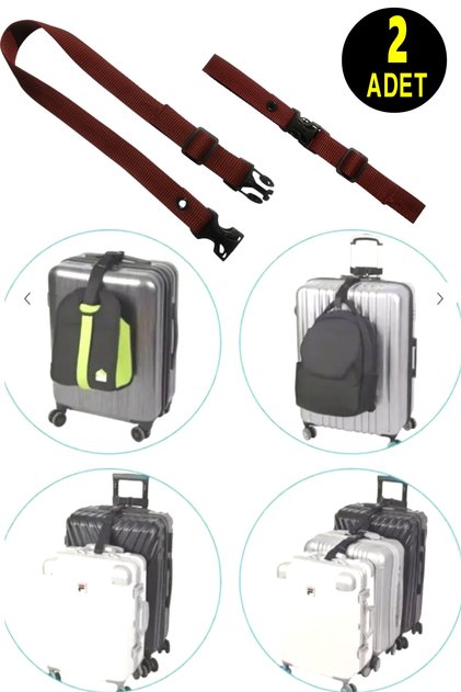 2 Pcs Burgundy Adjustable Luggage Bag Suitcase Luggage Combination Binding Strap Belt Strap 90 cm