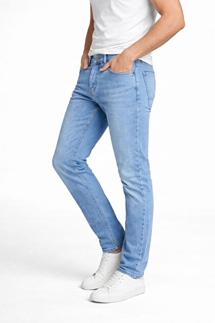 Men's Slim Fit Narrow Leg Stretchy Lycra Denim Jeans Trousers 7573