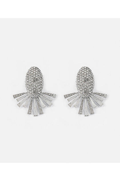 Metal Earrings with Rhinestones