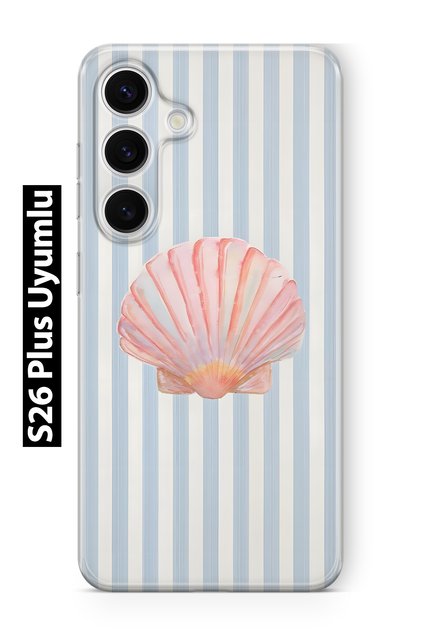 Samsung Galaxy S26 Plus Compatible Shell Patterned Transparent Phone Case