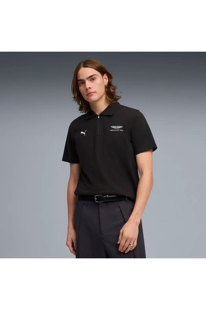 AMF1 Jacquard Polo (Regular) Siyah Erkek T-Shirt