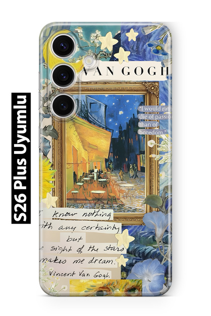 Samsung Galaxy S26 Plus Compatible Van Gogh Cafe Terrace Patterned Transparent Phone Case