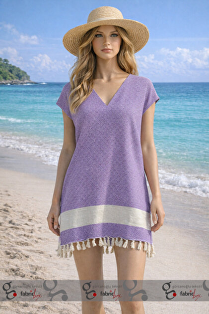 Fabric Box 100% Cotton Peshtemal Tunic Kimono Beach Dress Lightweight & Quick-Drying- Trendyol Fabric Box 100% Cotton Peshtemal Tunic Kimono Beach Dress Lightweight & Quick-Drying- Trendyol