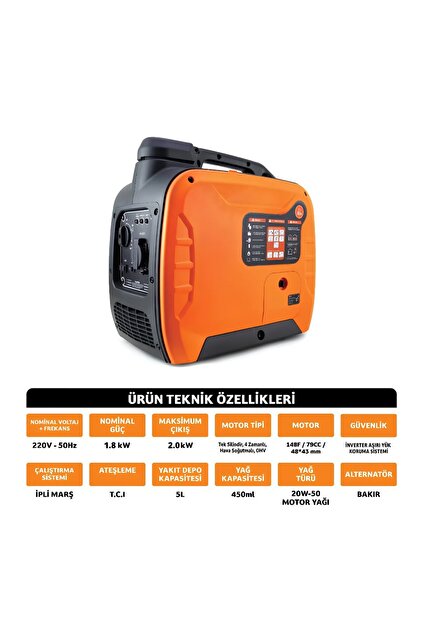 Dawreek GS0012 2KW İnverter Benzinli Jeneratör | Sessiz
