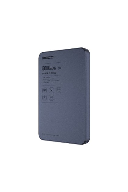RPB-W35 Ultra İnce PD 20W Hızlı Şarj Özellikli Wireless Powerbank 15W 5000mAh Mavi